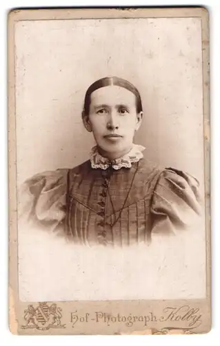 Fotografie Kolby, Plauen i. V., Reichs-Str., Junge Dame mit zurückgebundenem Haar