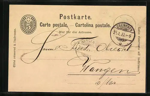 Vorläufer-AK Neuchatel, 1890, Chocolat Suchard, Creme au chocolat