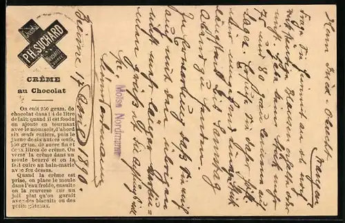 Vorläufer-AK Neuchatel, 1890, Chocolat Suchard, Creme au Chocolat