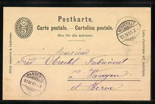 Vorläufer-AK Neuchatel, 1890, Chocolat Suchard, Pudding au Chocolat
