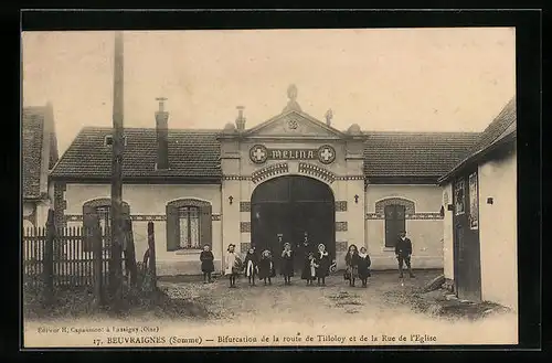 AK Beuvraignes, Bifurcation de la route de Tilloloy et de la Rue de l`Eglise