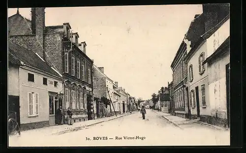 AK Boves, Rue Victor-Hugo, Strassenpartie