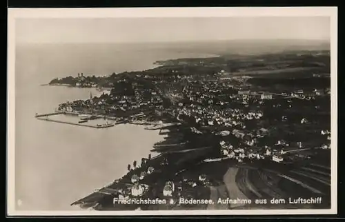 AK Friedrichshafen a. Bodensee, Teilansicht vom Luftschiff aus