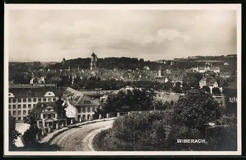 AK Biberach, Teilansicht mit Strassenpartie