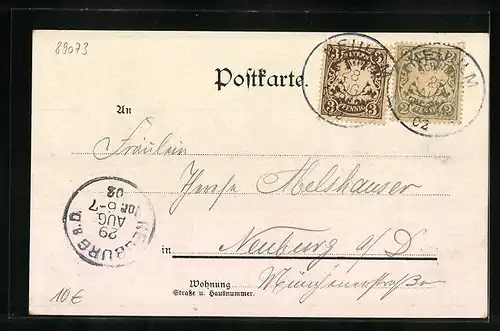 AK Ulm, Uferpartie mit Dom