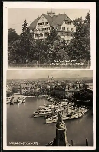 AK Lindau i. B., Hotel Traube Enzisweiler, Hafenpartie