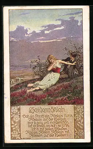Künstler-AK Ernst Kutzer: Heidenröslein