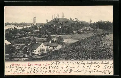 AK Kraiburg a. Inn, Panorama mit Kirche