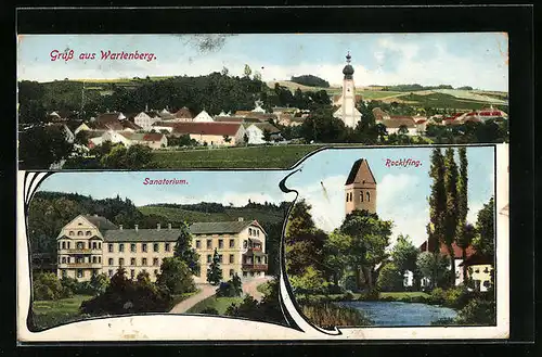 AK Wartenberg, Sanatorium, Rocklfing, Panorama