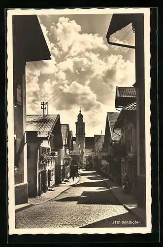 AK Sonthofen, Strassenpartie im Sonnenschein