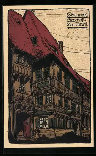 Steindruck-AK Osterwieck, Gasthof zur Tanne
