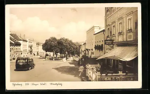 AK Schönberg /Ndb., Marktplatz mit Cafe