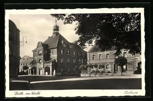 AK Furth im Wald, Rathaus, Cafe Rathaus