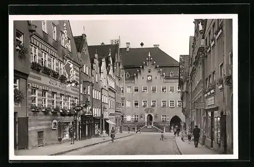 AK Donauwörth, Reichsstrasse mit Gebäudeansichten