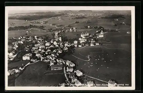 AK Scheidegg /Allg., Ortsansicht vom Flugzeug aus