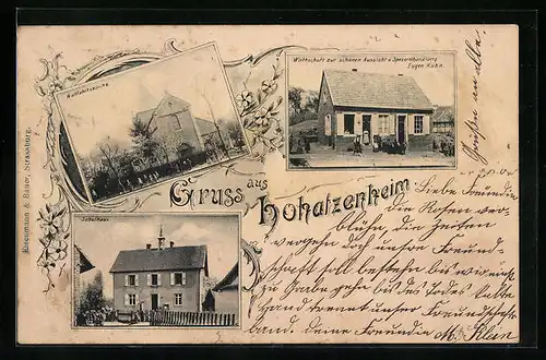 AK Hohatzerheim, Wirtschaft zur schönen Aussicht, Wallfahrtskirche, Schulhaus