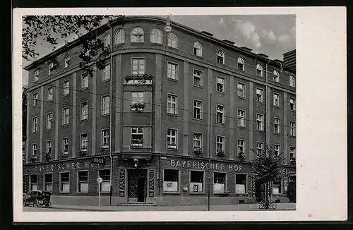 AK Augsburg, Restaurant u. Bierhallen Bayerischer Hof, Bahnhofstrasse