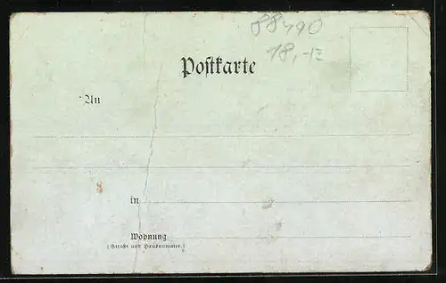 Lithographie Riedlingen, Ortsansicht aus der Vogelschau, Bussen im Abendrot