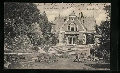 AK Neubolheim, Villa vom Garten betrachtet