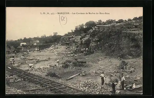 AK Marquise, Les Carrieres de Marbre du Haut-Banc, Steinbruch