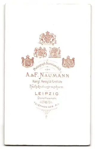 Fotografie A. & F. Naumann, Leipzig, Dorotheenstrasse 6, Gestandener Bürgerlicher mit Zwirbelbart