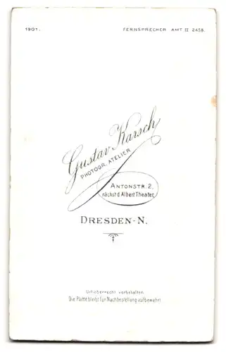 Fotografie Gustav Karsch, Dresden, Antonstrasse 2, Süsser Wonneproppen in weissem Kleidchen