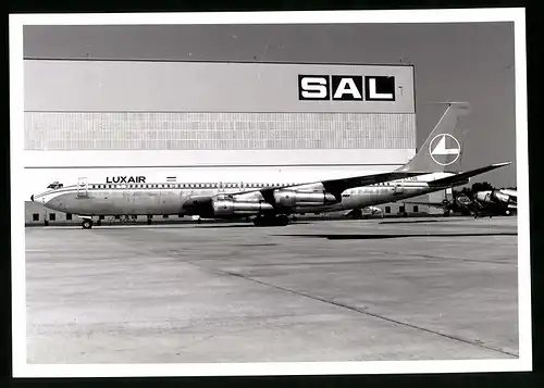 Fotografie Flugzeug Boeing 707, Passagierflugzeug der Luxair, Kennung LX-LGS
