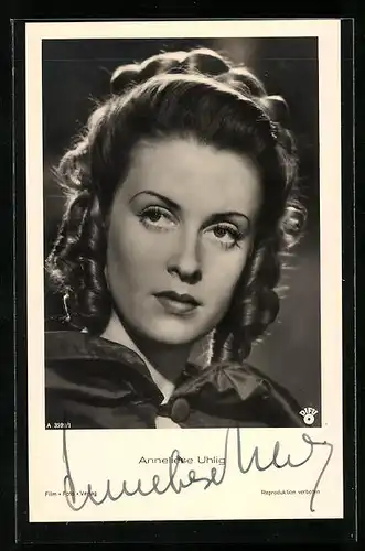 AK Schauspielerin Anneliese Uhlig, Autograph