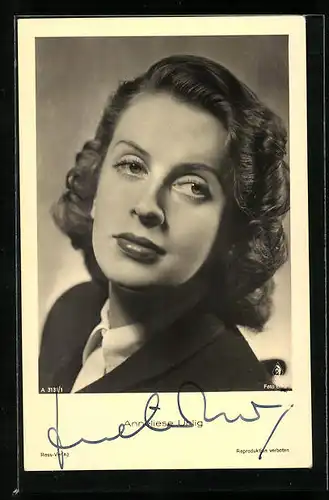 AK Schauspielerin Anneliese Uhlig, original Autograph
