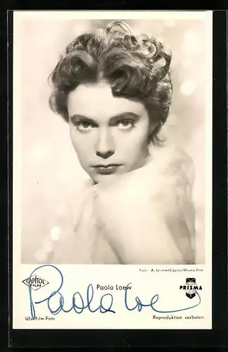 AK Schauspielerin Paola Loew als Femme Fatale, Autograph