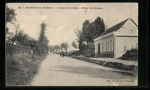 AK Flesselles, Avenue de la Gare, Ferme des Rosiers