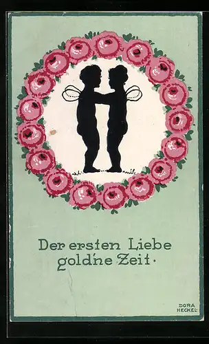 Künstler-AK Dora Heckel: Der ersten Liebe gold`ne Zeit