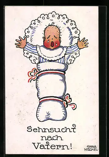 Künstler-AK Dora Heckel: Sehnsucht nach Vatern!