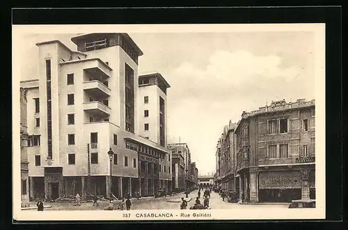 AK Casablanca, Rue Galliéni, Strassenpartie