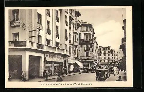 AK Casablanca, Rue de l`Oued Bouscoura, Strassenpartie
