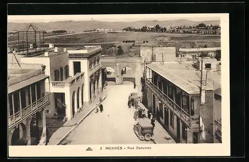 AK Meknès, Rue Darsmen, Strassenpartie