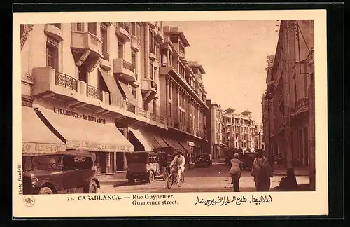 AK Casablanca, Rue Guynemer, Strassenpartie