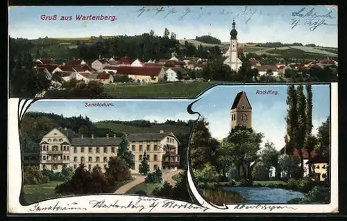 AK Wartenberg, Sanatorium, Rocklfing, Panorama