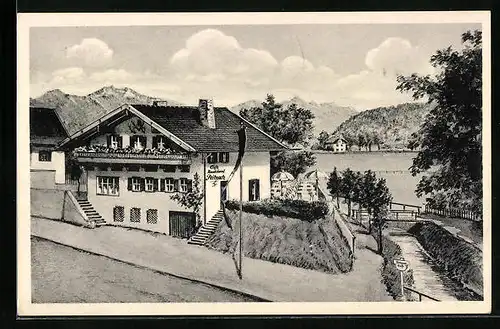 Künstler-AK Peiting, Cafe Peitnach