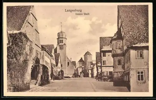 AK Langenburg, Partie in der Innenstadt mit Tor