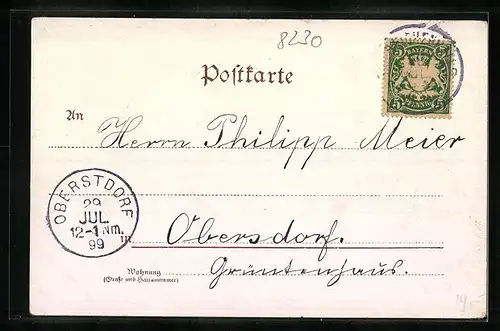 Lithographie Bad-Reichenhall, Teilansicht