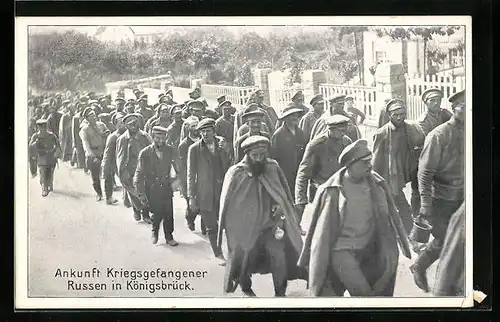 AK Königsbrück, Ankunft kriegsgefangener Russen