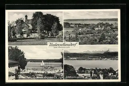 AK Unterschondorf /Ammersee, Landerziehungsheim, Strandbad Forster, Totalansicht