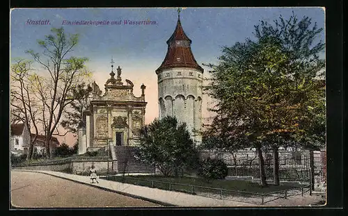 AK Rastatt, Einsiedlerkapelle und Wasserturm