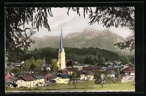 AK Prien /Obb., Teilansicht mit Kirchturm