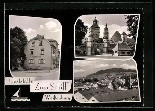 AK Weissenburg / Bayern, Blick auf den Gasthof Zum Schiff