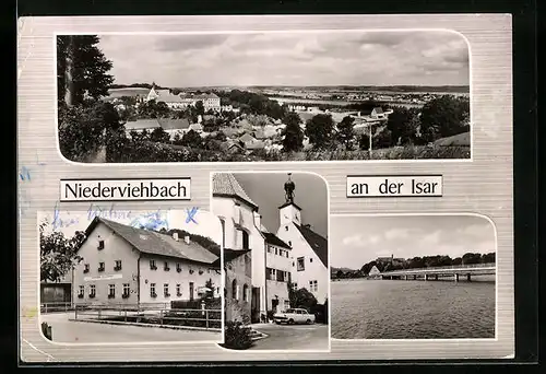 AK Niederviehbach / Isar, Flusspartie, Dominikanerinnenkloster St. Maria
