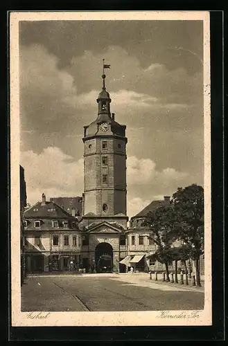 AK Ansbach, Herrieder-Tor mit Geschäft