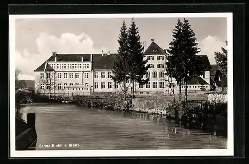 AK Schnaitheim a. Brenz., Flusspartie an der Richthofenschule