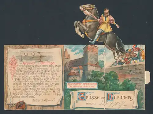Mechanische-AK Nürnberg, Flucht des Ritters Eppelein von Gailingen, Wappen